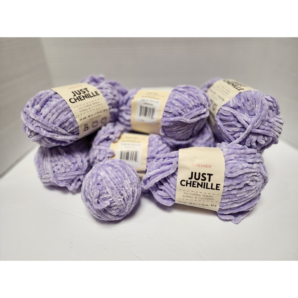 Just Chenille Ten (10) Skiens of Lavender yarn bulky 6 650 yards